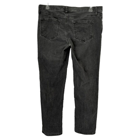 Loft Pants Women 12/31 Gray Corduroy Boyfriend 5Pocket Relaxed Comfy Casual Boho - Picture 2 of 9